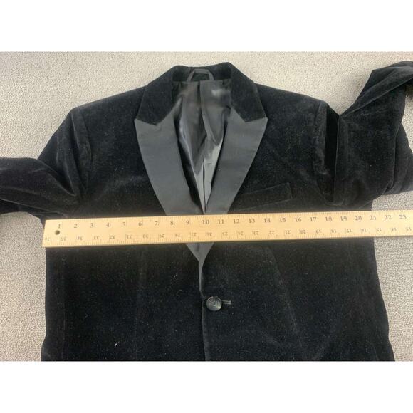 Armani Exchange Blazer Men 42 Black Velvet Satin Lapel Two Button Lined Trim - Picture 5 of 10